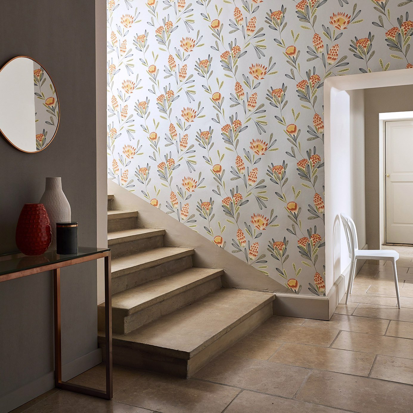 Cayo Wallpaper - Coral/Silver - Harlequin - HZAP111773