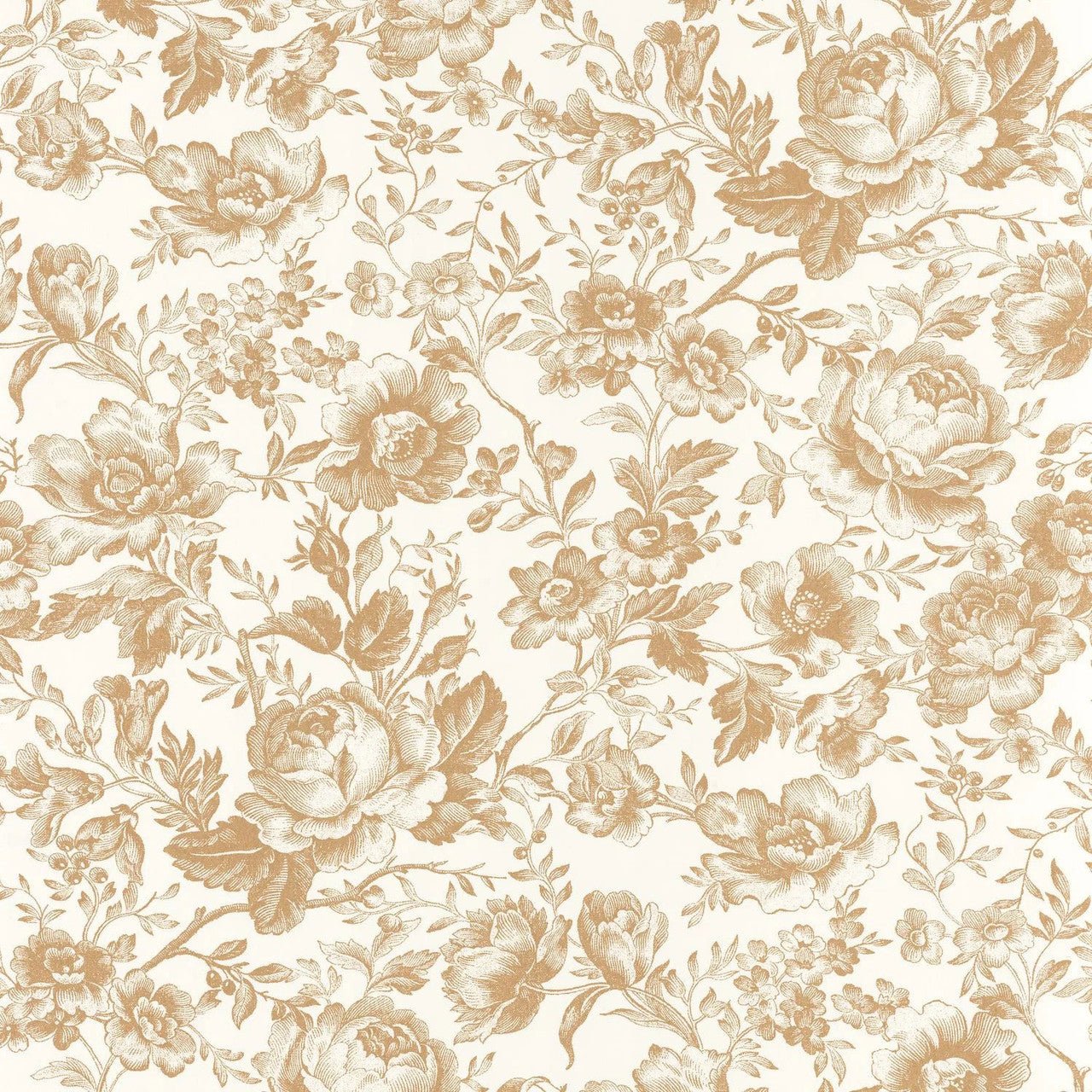 Celestine Les Belles Toiles De Jouy Wallpaper - Camel - Casadeco - 201721331 - Premier Wallcovering