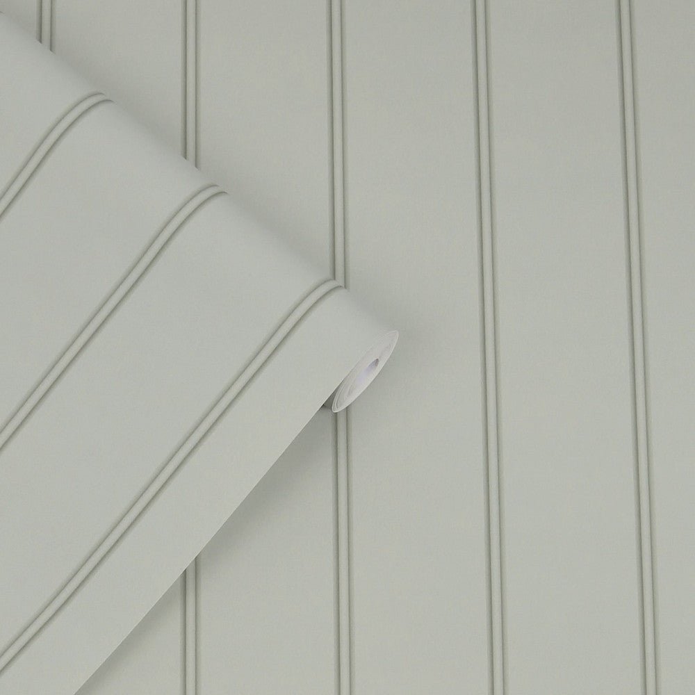 Chalford Wood Panelling Wallpaper - Sage Green - Laura Ashley - 122757 - Premier Wallcovering