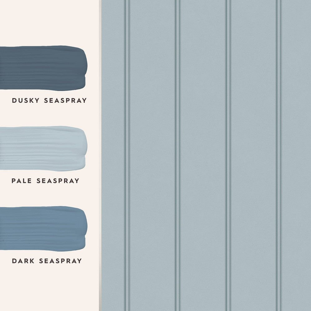 Chalford Wood Panelling Wallpaper - Seaspray Blue - Laura Ashley - 122758 - Premier Wallcovering
