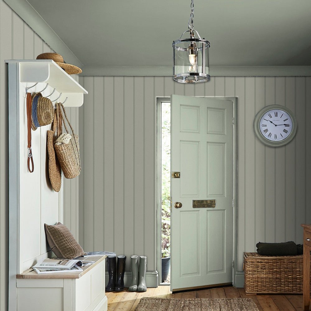 Chalford Wood Panelling Wallpaper - Sage Green - Laura Ashley - 122757 - Premier Wallcovering