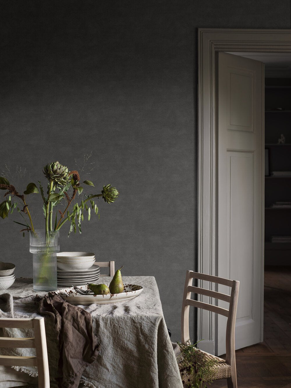 Chalk Shades Wallpaper - Anthracite - Boråstapeter - 5056 - Premier Wallcovering