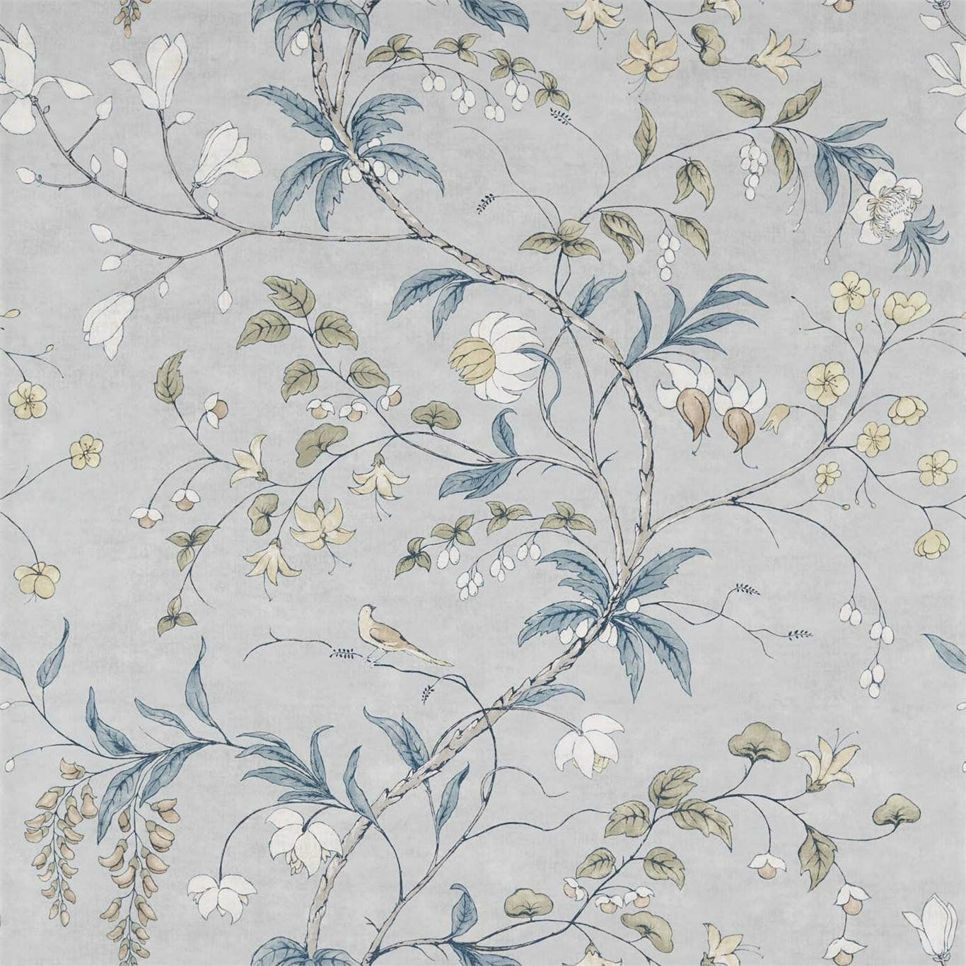 Chambalon Trail Wallpaper - Mercury/Platinum Grey - ZDAR312851 - Zoffany