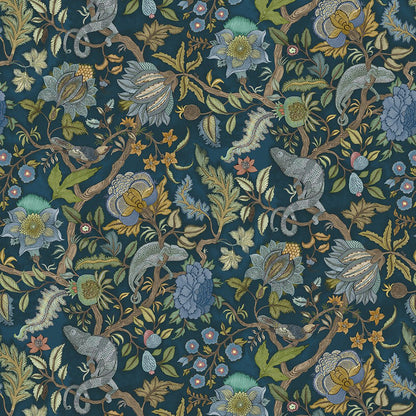 Chameleon Trail Wallpaper - Bright Blues and Green - Josephine Munsey - JMW-102261 - Premier Wallcovering