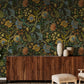 Chameleon Trail Wallpaper - Black, Orange and Blue - Josephine Munsey - JMW-102241 - Premier Wallcovering