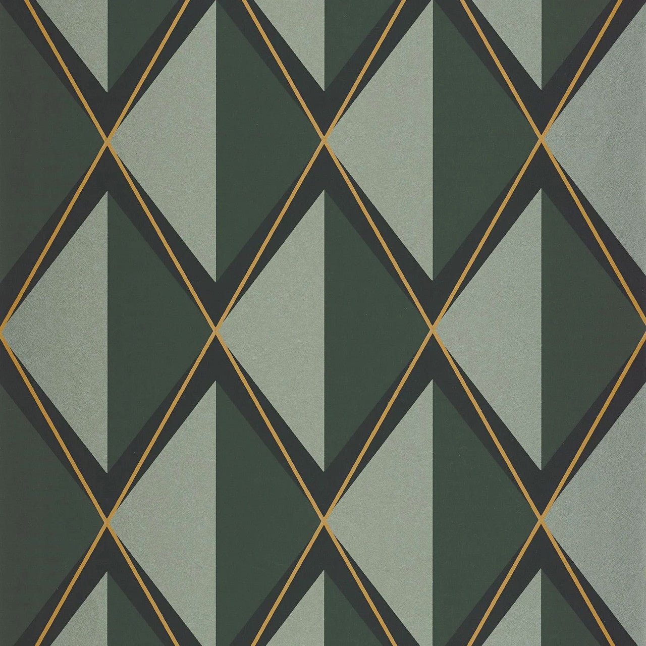 Chaplin Annees Folles Wallpaper - Vert Taiga - Casadeco - 201087777 - Premier Wallcovering