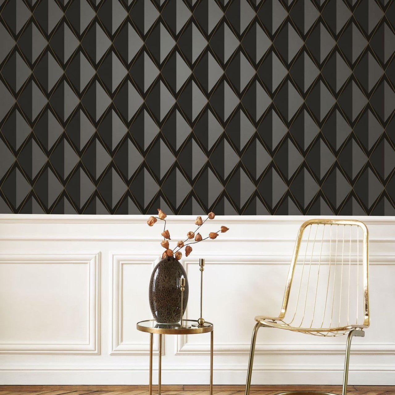 Chaplin Annees Folles Wallpaper - Noir Fusain - Casadeco - 201089643 - Premier Wallcovering