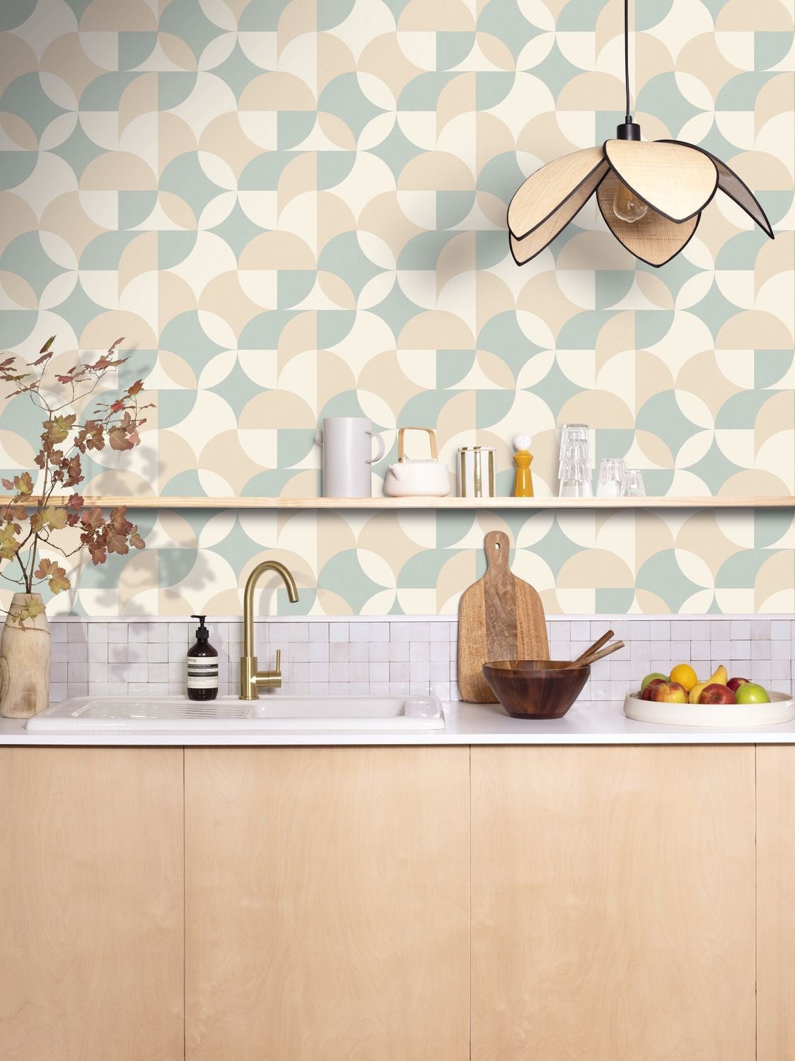 Charly Wallpaper - Beige Bleu - Caselio - 106441060