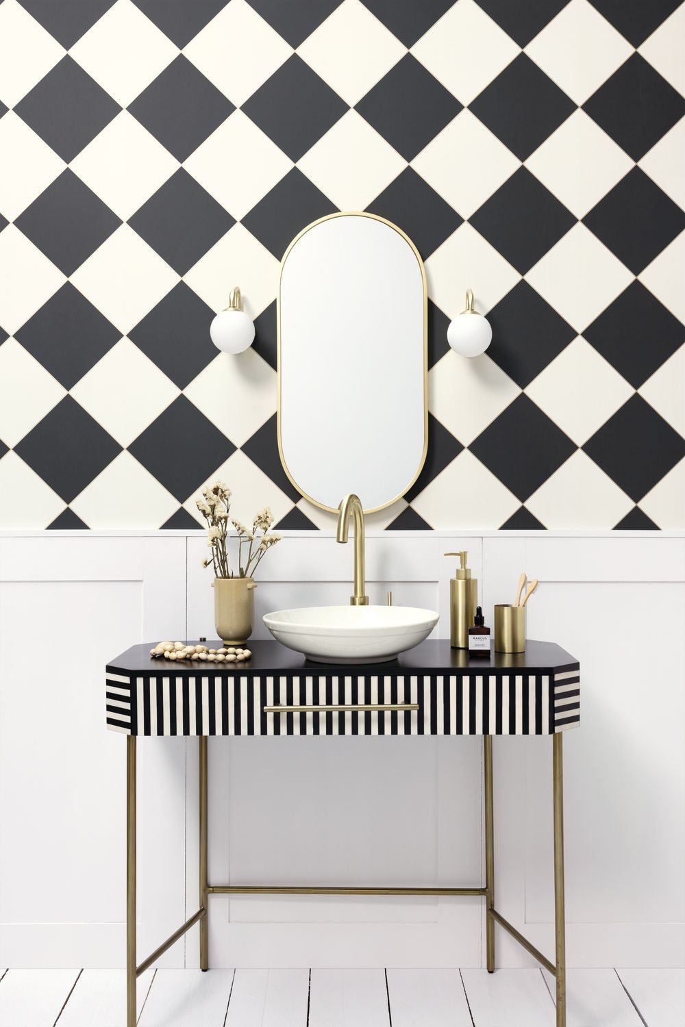 Checkmate Wallpaper - Noir Blanc - Caselio - 104250964