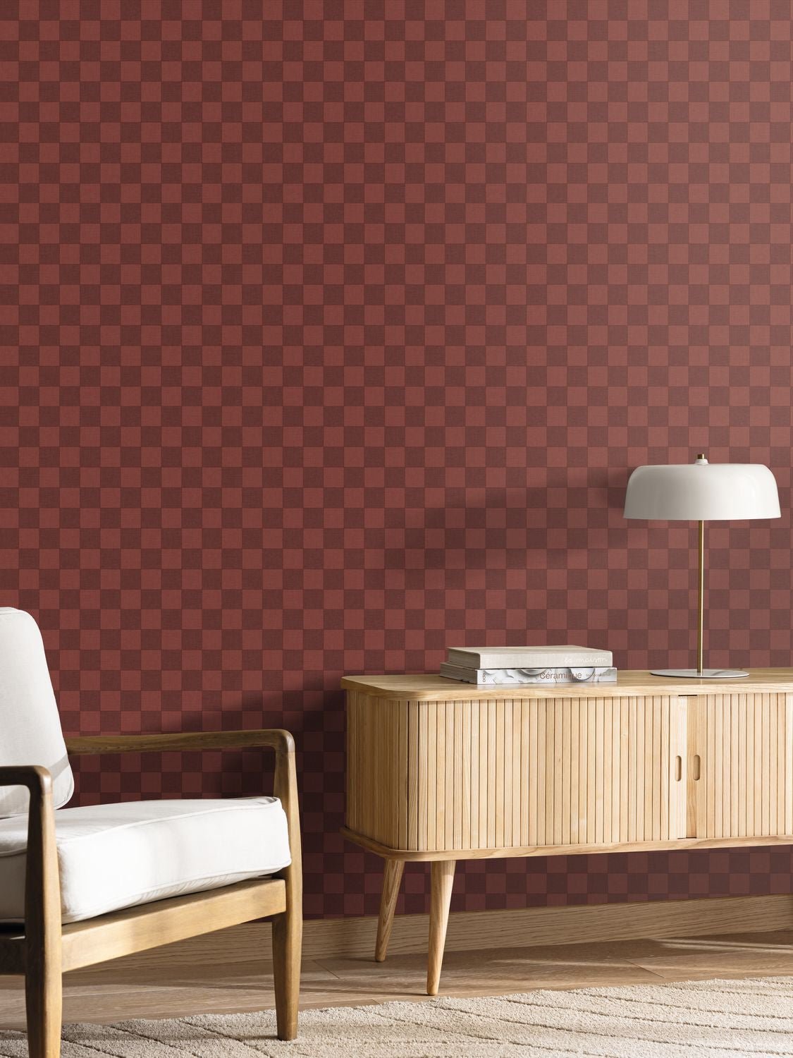 Checks Wallpaper - Bordeaux - Caselio - 106748080