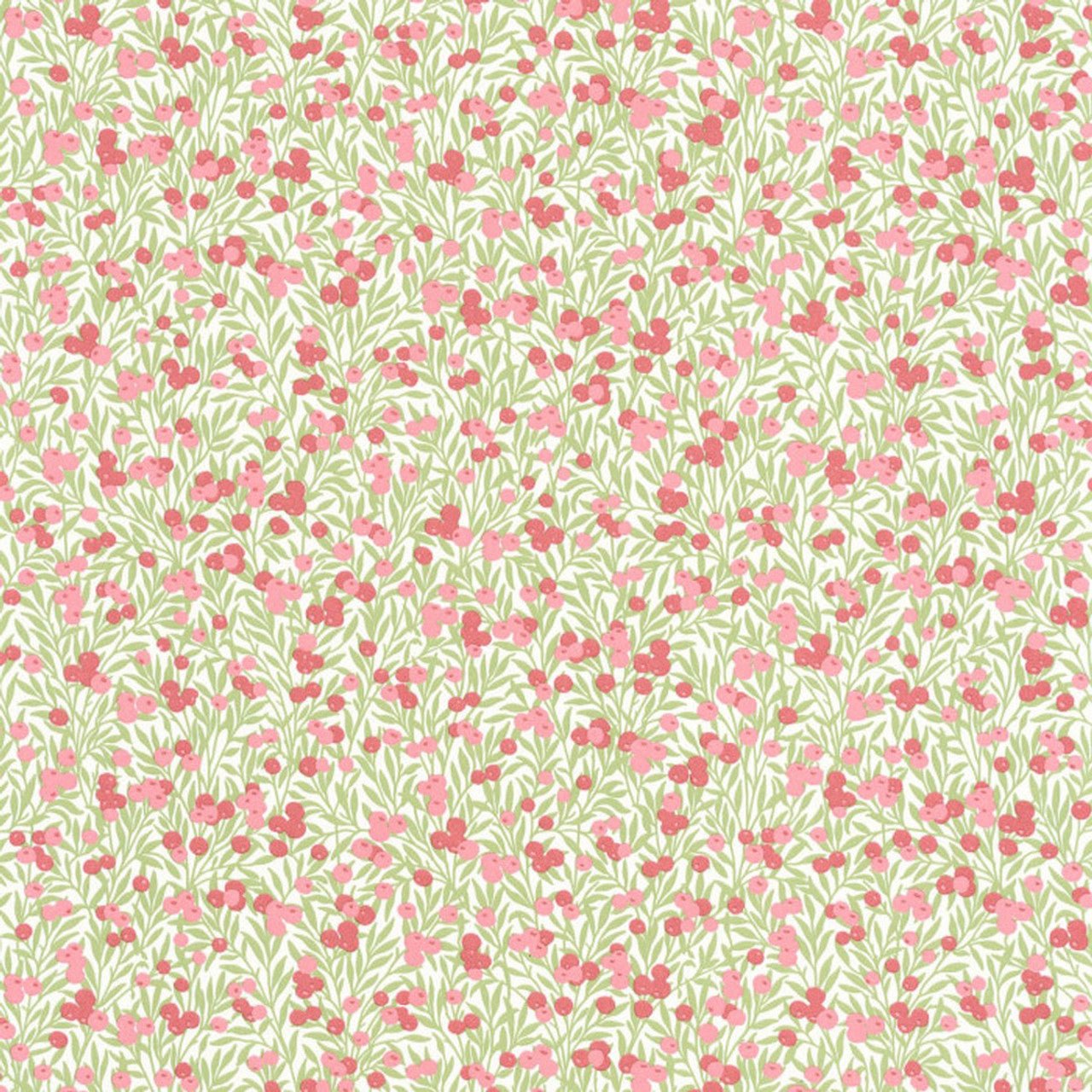 Cherry Flower Market Wallpaper - Blanc / Rose - Casadeco - 89224303 - Premier Wallcovering