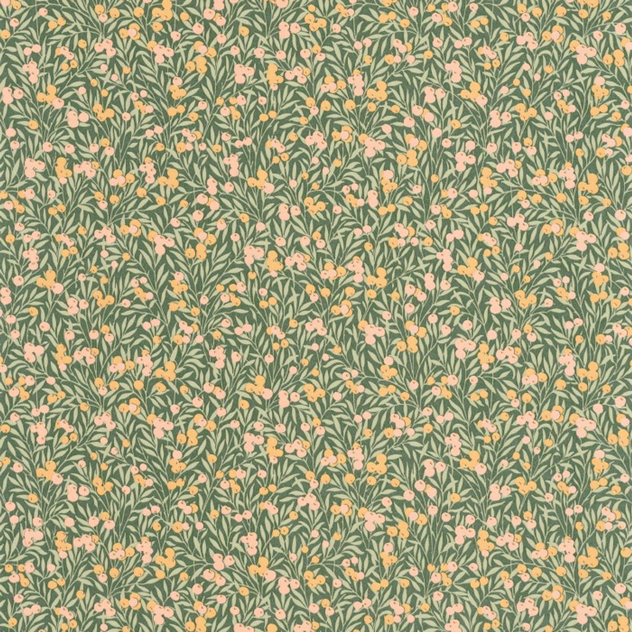 Cherry Flower Market Wallpaper - Vert / Nude - Casadeco - 89227417 - Premier Wallcovering
