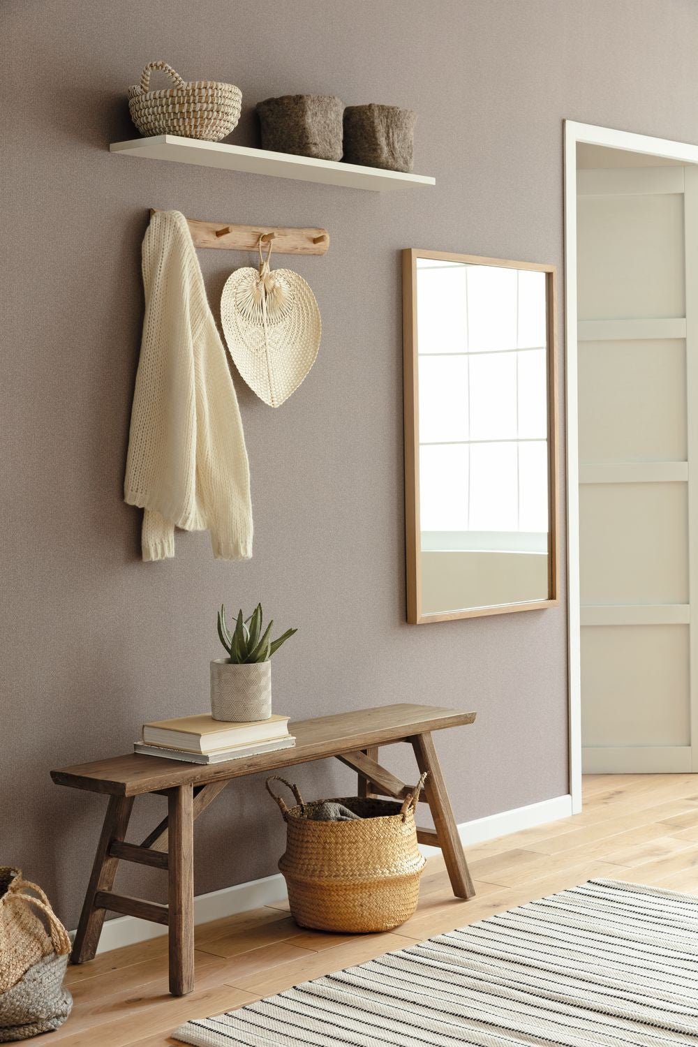 Chevron Uni Wallpaper - Taupe Beige - Caselio - 102222010