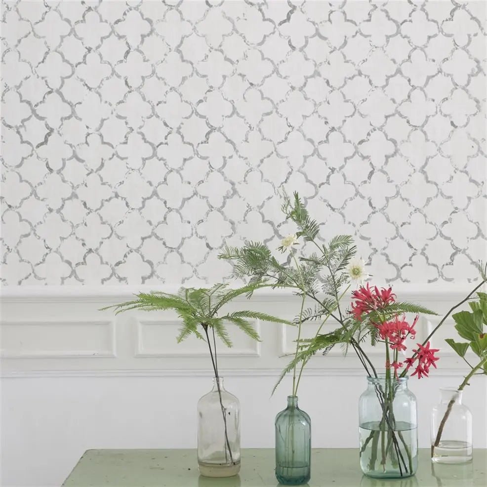Chinese Trellis Wallpaper - Cloud - PDG650/01 - Designers Guild