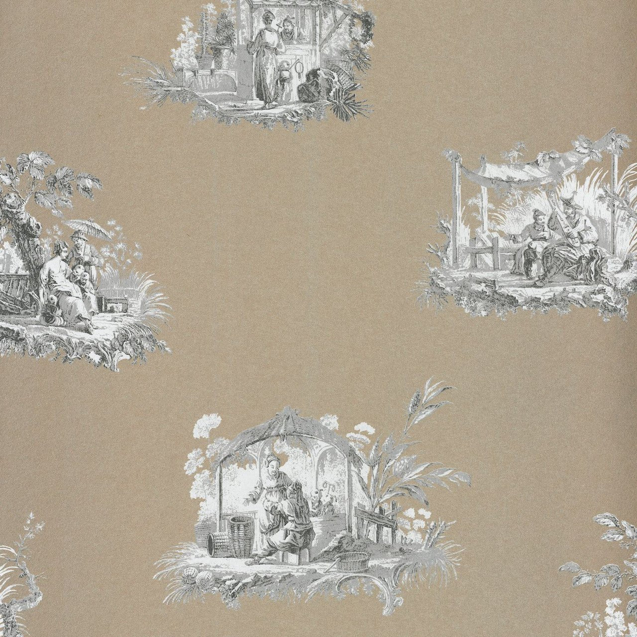 Chinoiserie Fontainebleau Wallpaper - Gold - Casadeco - 81542203 - Premier Wallcovering