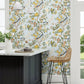 Chinoiserie Hall Wallpaper - Dawn Blue/Persimmon - DWAW217112 - Sanderson