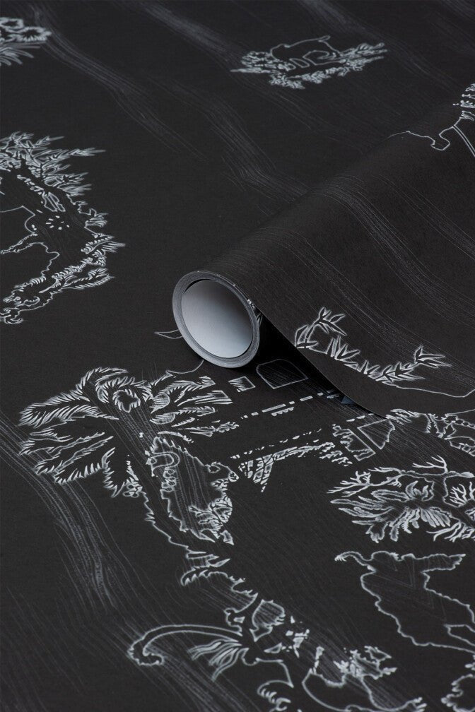 Chinoiserie Scenic Wallpaper - Peppercorn - Timorous Beasties - TB/CNSC/ENW/06 - Premier Wallcovering