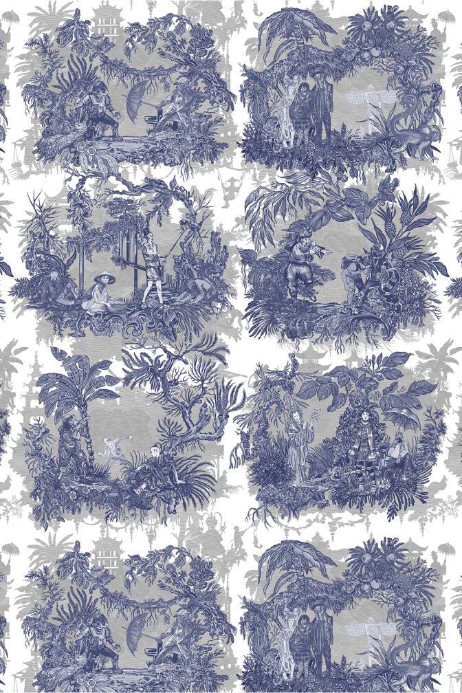 Chinoiserie Toile Wallpaper - Frostbite - Timorous Beasties - TB/CTOILE/LALQ/04 - Premier Wallcovering