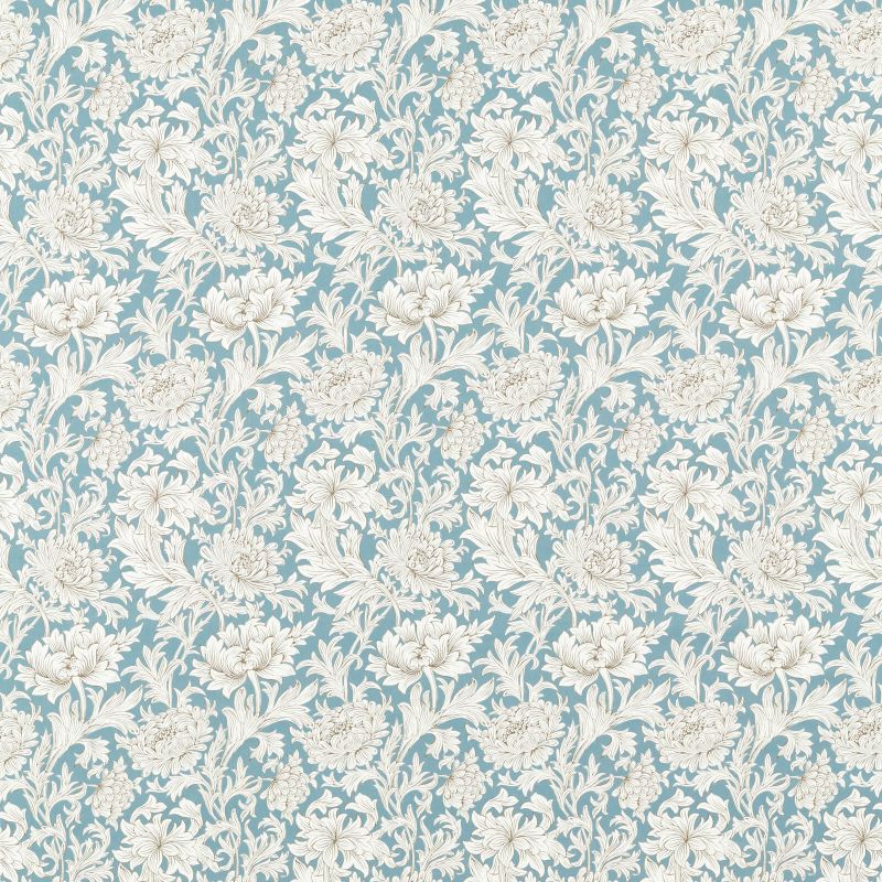 Chrysanthemum Toile Fabric - Slate - Morris & Co - 226912 - Premier Wallcovering