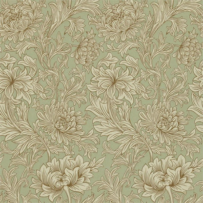 Chrysanthemum Toile Wallpaper - Eggshell/Gold - Morris & Co - 216861 - Morris Wallpaper