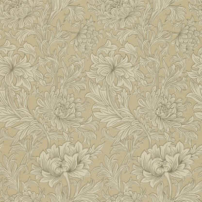 Chrysanthemum Toile Wallpaper - Ivory/Gold - Morris & Co - 210417 - Morris Wallpaper