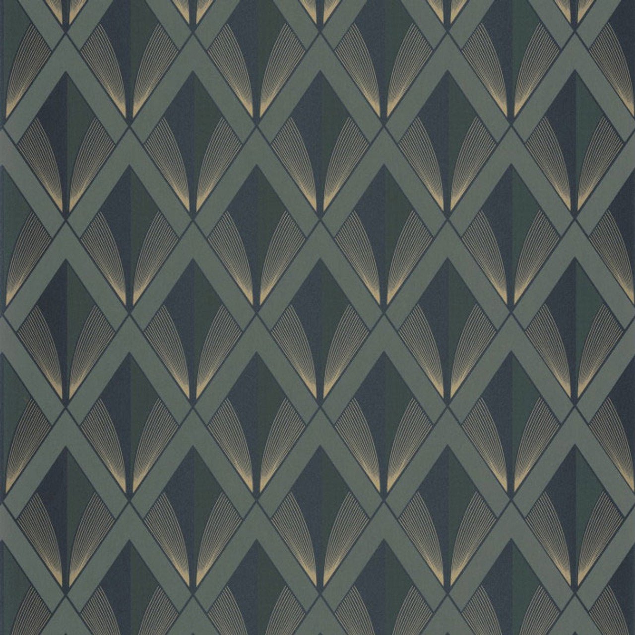 Chrysler Twenties Wallpaper - Vert Kaki - Casadeco - 88677474 - Premier Wallcovering