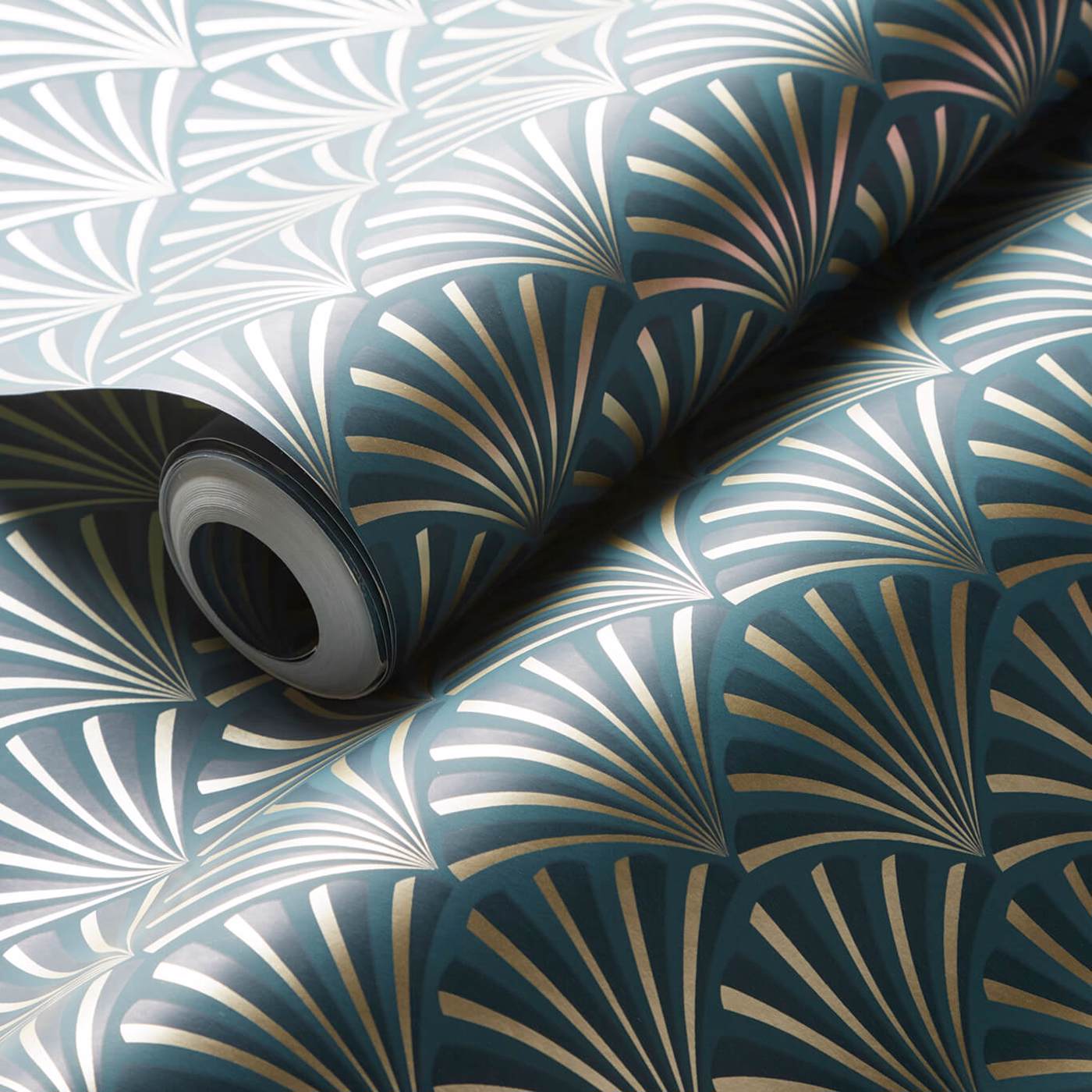 Chrysler Wallpaper - Teal - Clarke & Clarke - W0164/04 - Premier Wallcovering