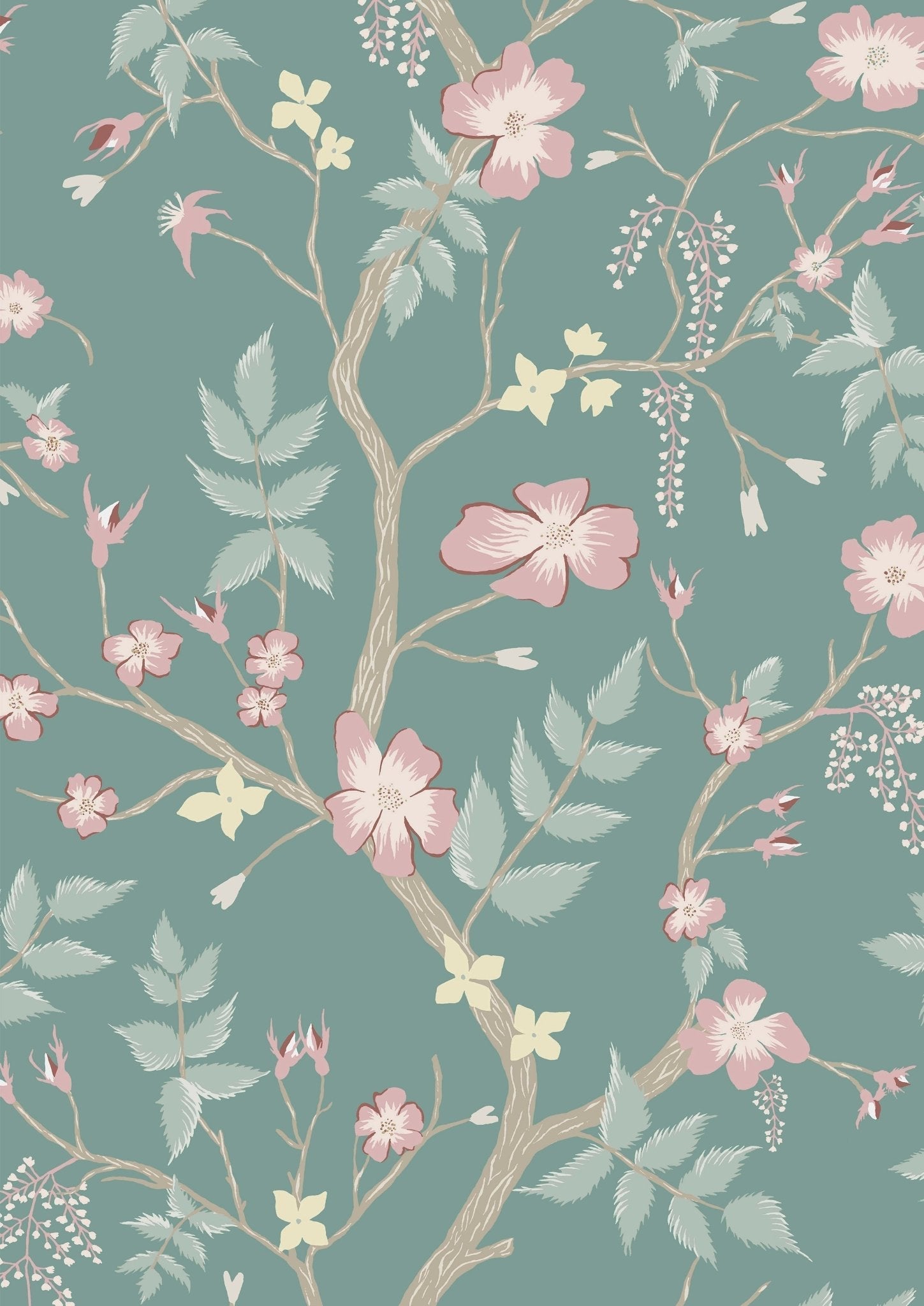 Cinda's Roses Wallpaper - Genie - Lewis & Wood - Premier Wallcovering