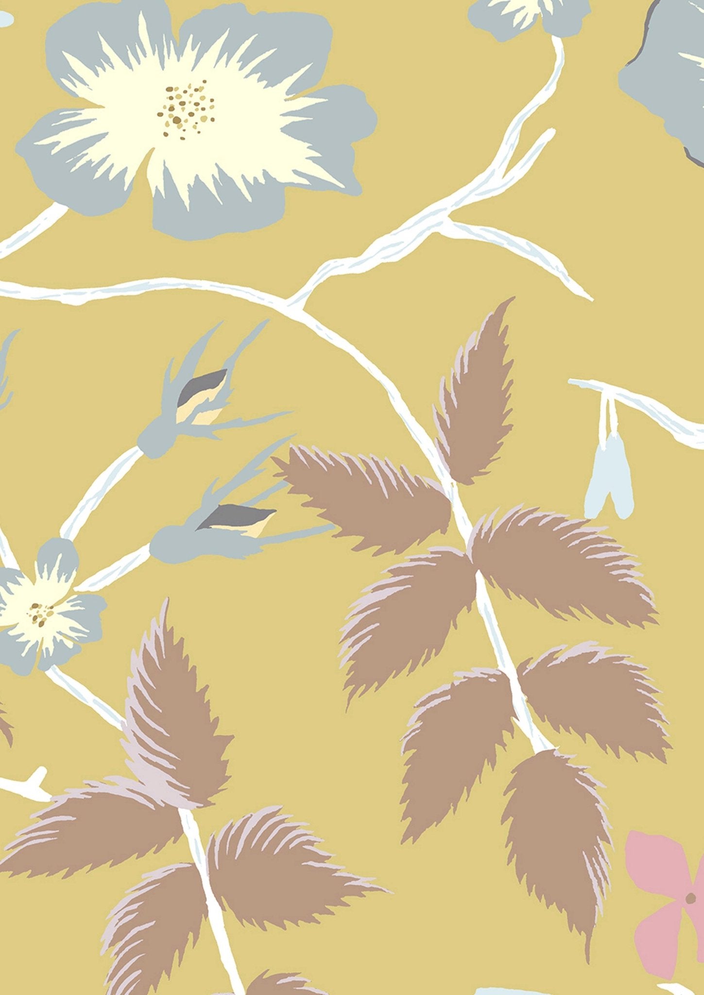 Cinda's Roses Wallpaper - Sunshine - Lewis & Wood - Premier Wallcovering