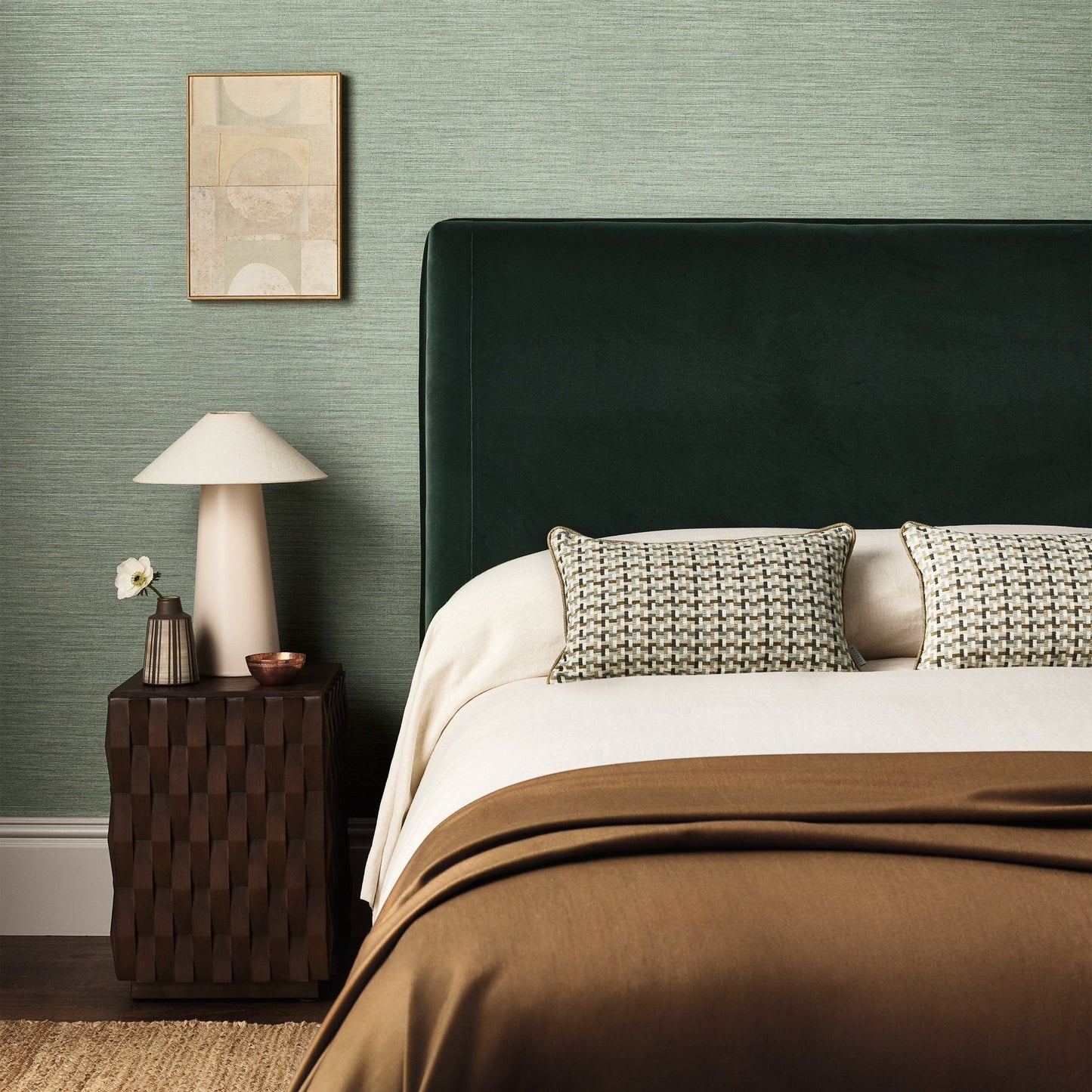 Ciro Abaca Embossed Wallpaper - Verdigris - Romo - Textured Vol.I - W462/11 - Premier Wallcovering
