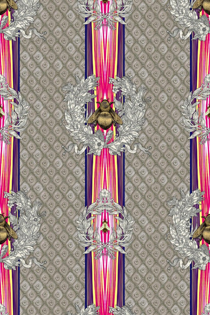Civic Bee Wallpaper - Grey - Timorous Beasties - TB/CVL/MICA/01 - Premier Wallcovering