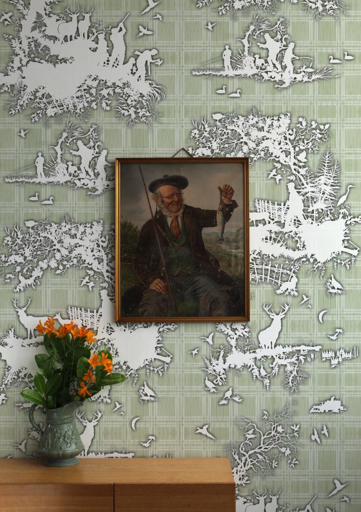 Classic Hunt Wallpaper - Sage - Timorous Beasties - TB/CLH/MICA/04 - Premier Wallcovering