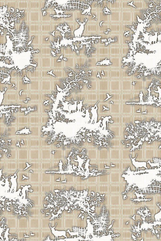 Classic Hunt Wallpaper - Beige - Timorous Beasties - TB/CLH/MICA/01 - Premier Wallcovering