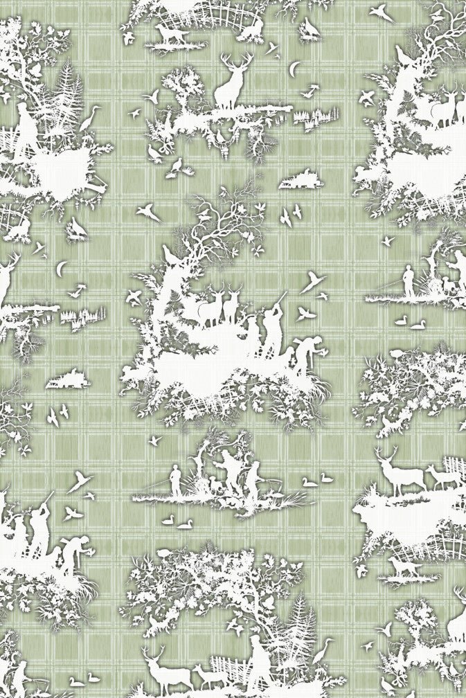 Classic Hunt Wallpaper - Sage - Timorous Beasties - TB/CLH/MICA/04 - Premier Wallcovering