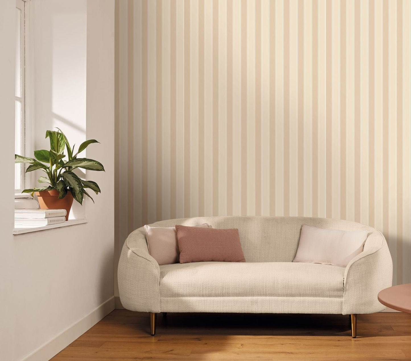 Classic Lines Wallpaper - Beige - Caselio - 106731020