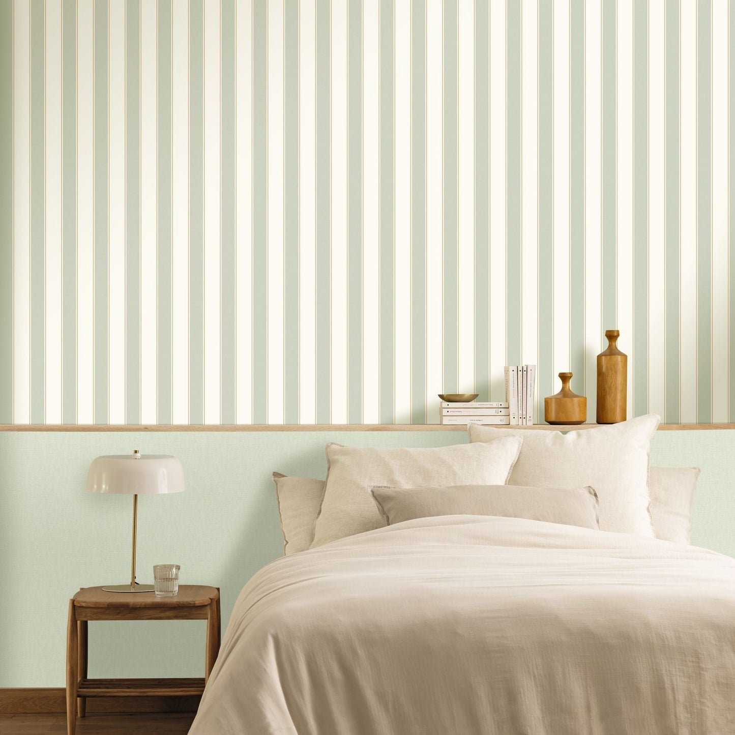 Classic Lines Wallpaper - Vert amande - Caselio - 106737020