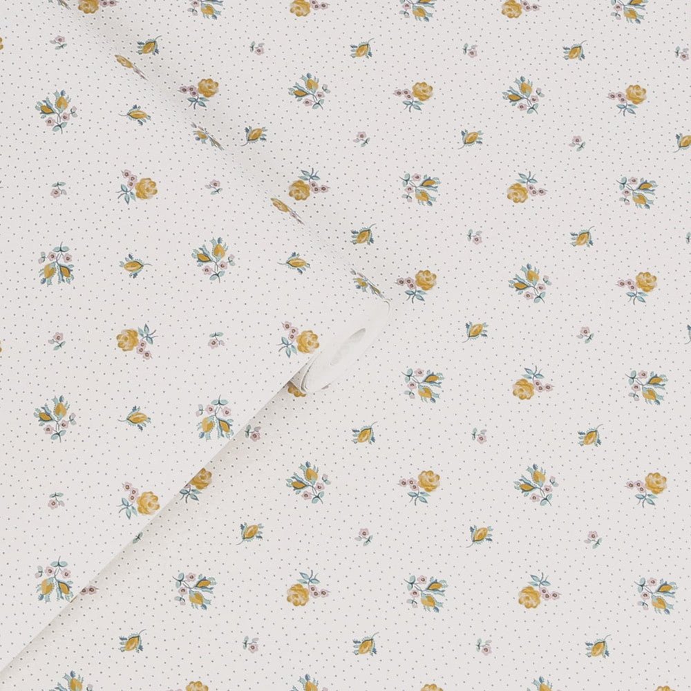 Claudia's Friend Wallpaper - Pale Ochre Yellow - Laura Ashley - 121084 - Premier Wallcovering