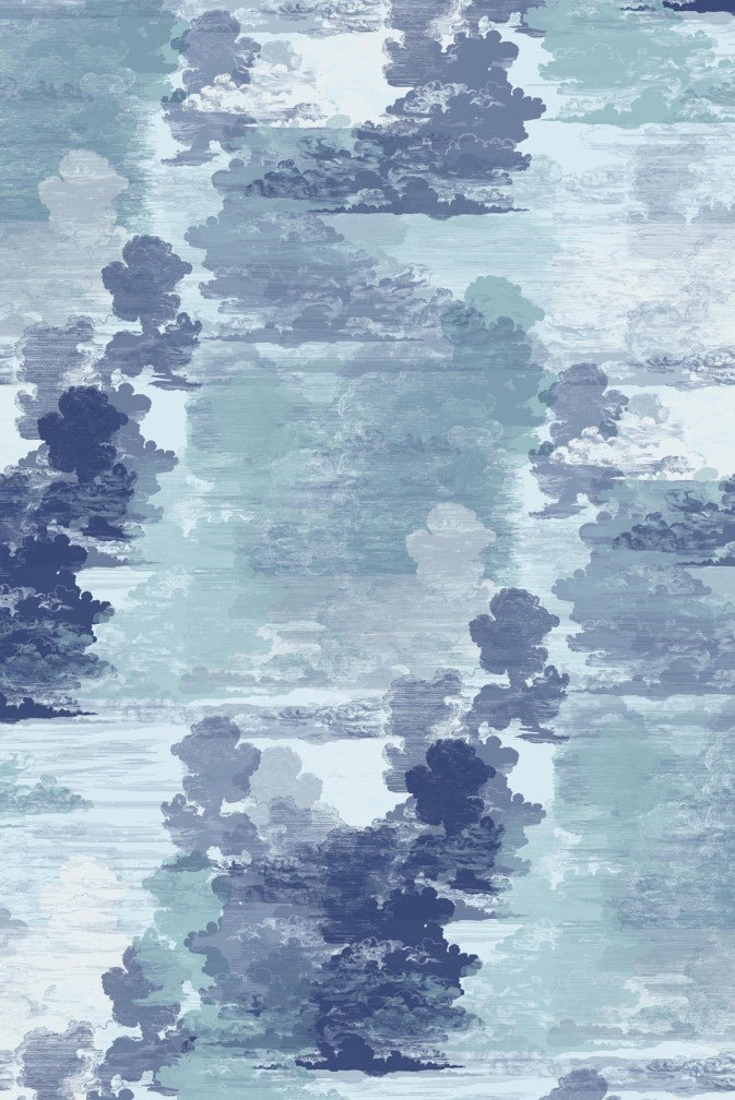 Cloud Toile Wallpaper - Blue - Timorous Beasties - TB/CTOIL/MICA/06 - Premier Wallcovering