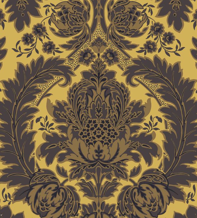 Coleridge Wallpaper - Charcoal on Yellow - 94/9049 - Cole & Son - Premier Wallcovering