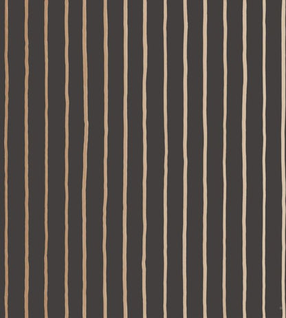 College Stripe Wallpaper - Charcoal & Metallic Gold - 110/7034 - Cole & Son - Premier Wallcovering
