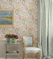Collioure Wallpaper - Coral/Duck Egg/Gold - Nina Campbell - NCW4300 - 01 - Premier Wallcovering