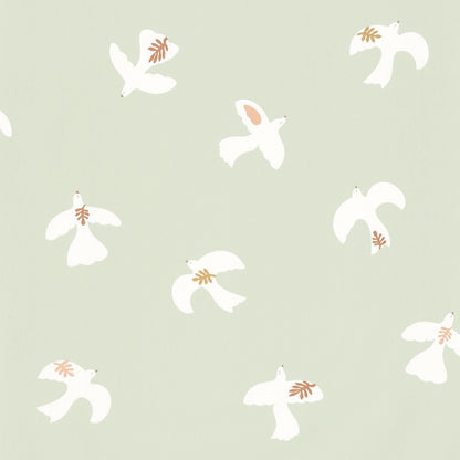 Colombe Wallpaper - Vert D'eau Blanc - Caselio - 104507032