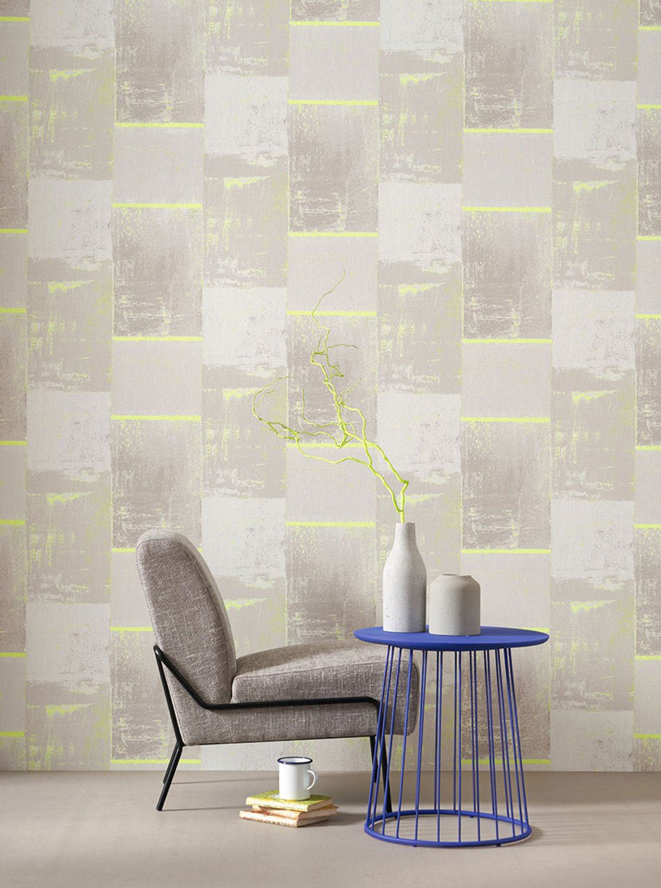 Color Field Gallery Wallpaper - Jaune Fluo - Casadeco - 86172426 - Premier Wallcovering
