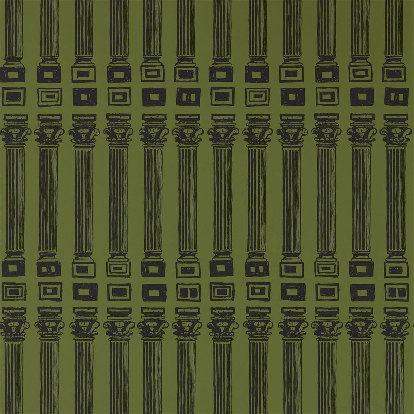 Columns Wallpaper - Olive/Bone Black - ZPLW312970 - Zoffany