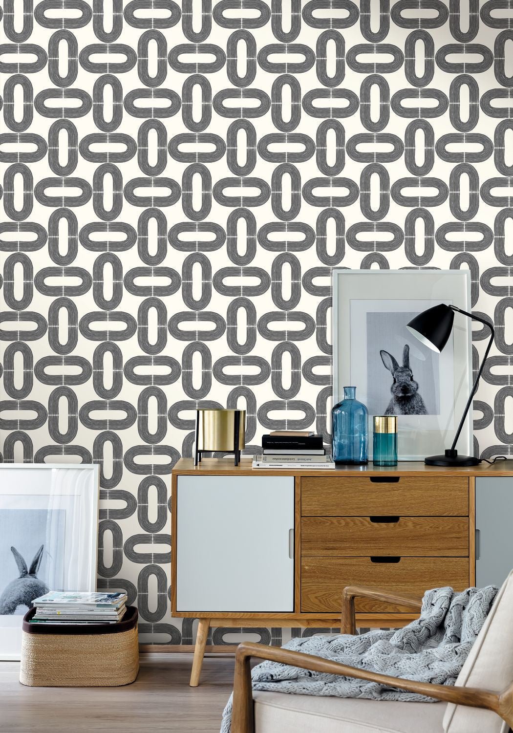 Comete Wallpaper - Blanc Noir - Caselio - 104230913