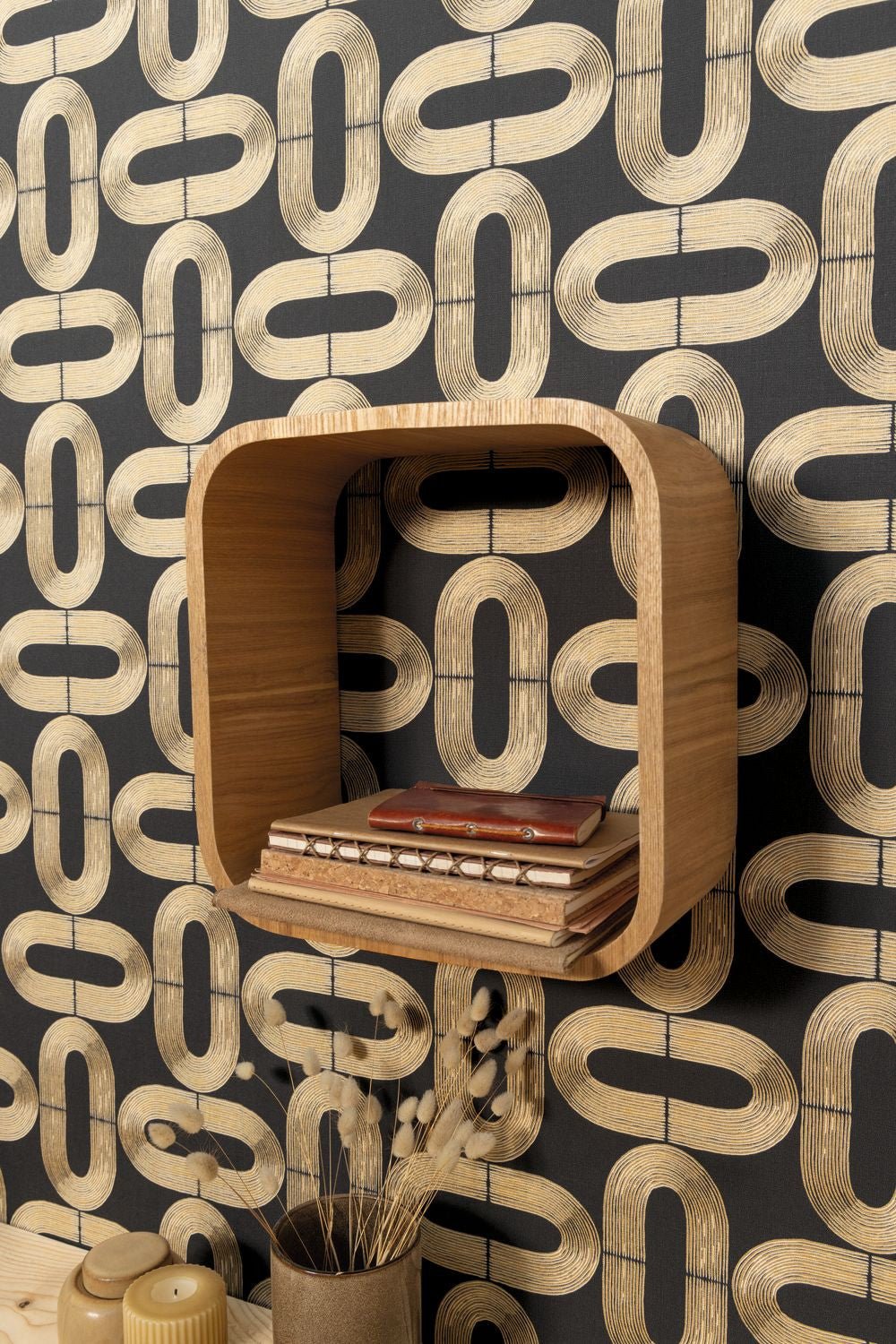 Comete Wallpaper - Noir Dore - Caselio - 104239219