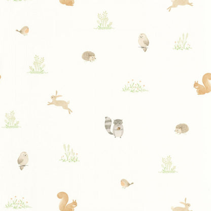 Companions Of The Forest Once Upon A Time Wallpaper - Vert Amande - Casadeco - 88257024 - Premier Wallcovering
