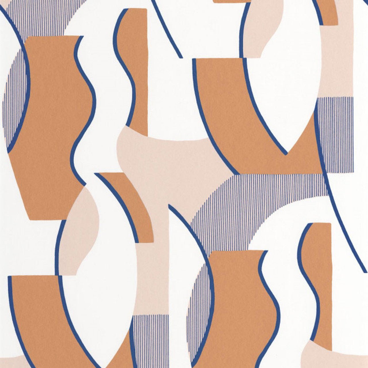 Concept Milano Sixties Wallpaper - Naturel And Bleu - Casadeco - 89331616 - Premier Wallcovering