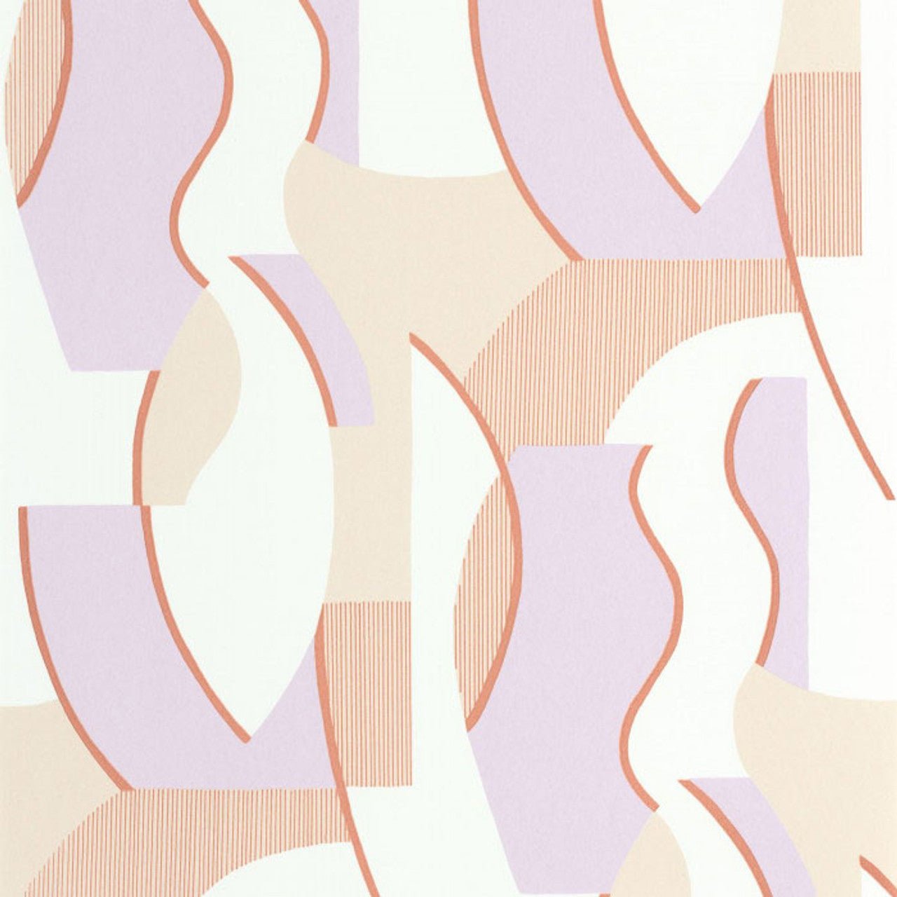 Concept Milano Sixties Wallpaper - Parme And Corail - Casadeco - 89335151 - Premier Wallcovering