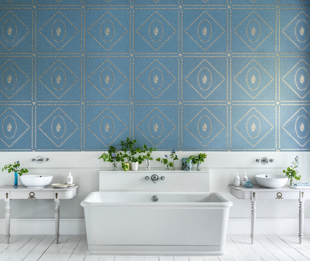Conchiglie Wallpaper - Gilver on Denim - 123/5022 - Cole & Son - Premier Wallcovering